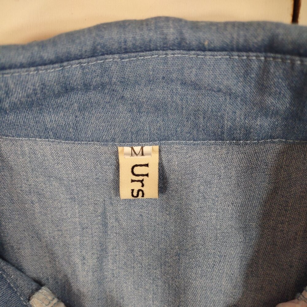 Urisme Patchwork Snap Button Blouse, Size Medium - image 8